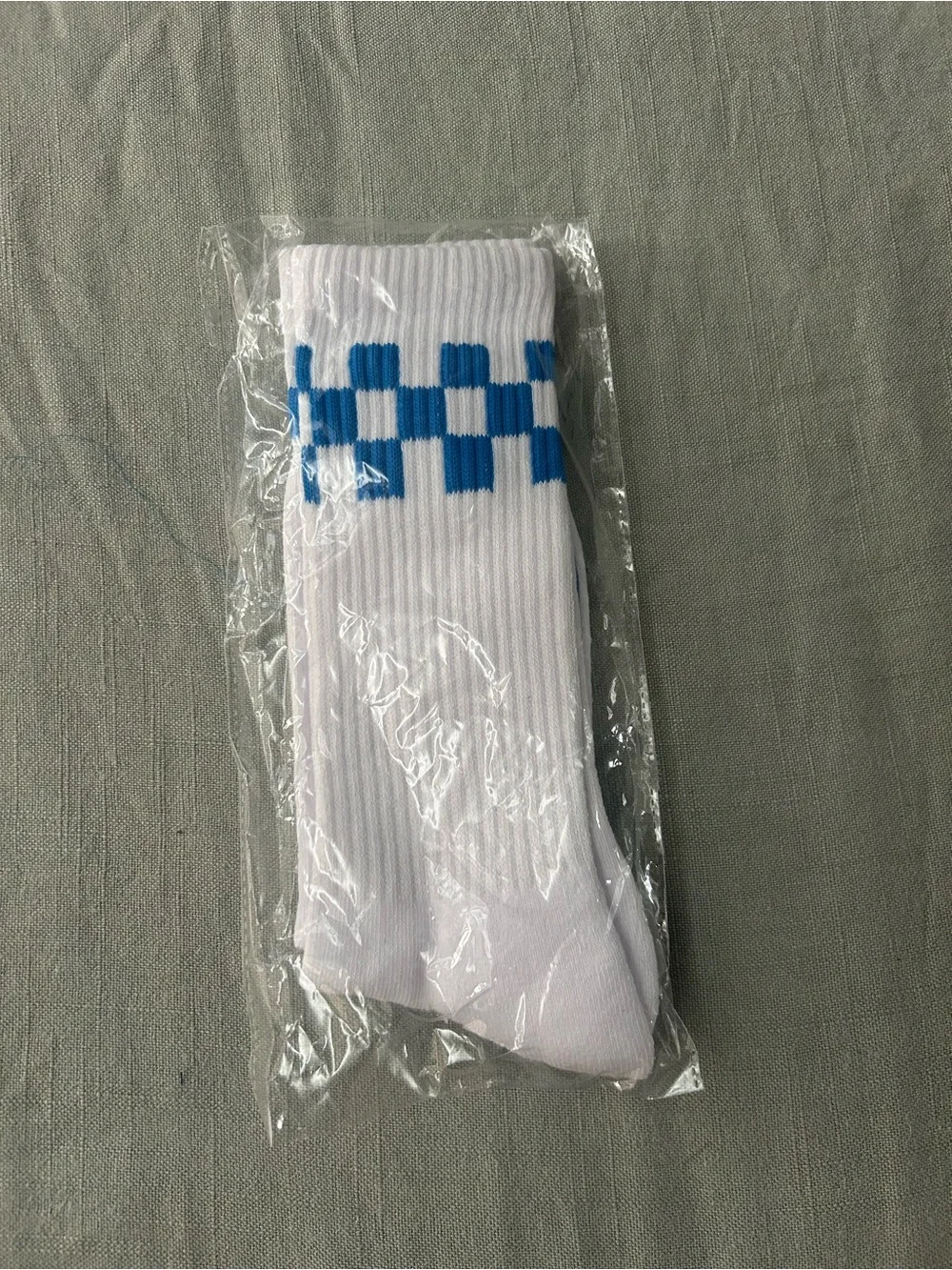 Dutch Bros White & Blue Athletic Crew Socks